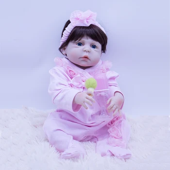 55 см Реалистичная Кукла Реборн, игрушка для девочек, Силиконовые Детские Куклы ручной работы, настоящая игрушка Bebe, Возрожденная Новорожденная Девочка С Пустышкой, подарок для ребенка