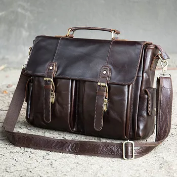 Luufan Портфель из натуральной кожи для Мужчин, Офисные сумки из мягкой натуральной кожи, Повседневные Мужские 14-дюймовые ПК, Бизнес-сумка для ноутбука