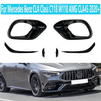 Для Mercedes Benz CLA Class C118 W118 AMG CLA45 2020 2021 + Автомобильные Аксессуары Передний Бампер, Спойлер, Решетка Радиатора, Накладка На Противотуманный Фонарь