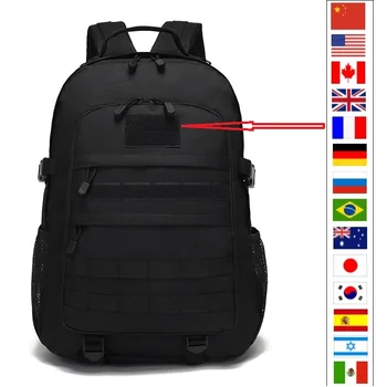 Тактический Рюкзак Большой Емкости Для путешествий на открытом воздухе, сумка для поездок на работу, Камуфляжная сумка для Кемпинга, Походное снаряжение, Рюкзаки с флагом, крючок и петля